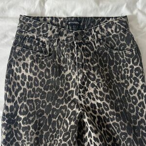 PrettyLittleThing Leopard Print High Rise Jeans